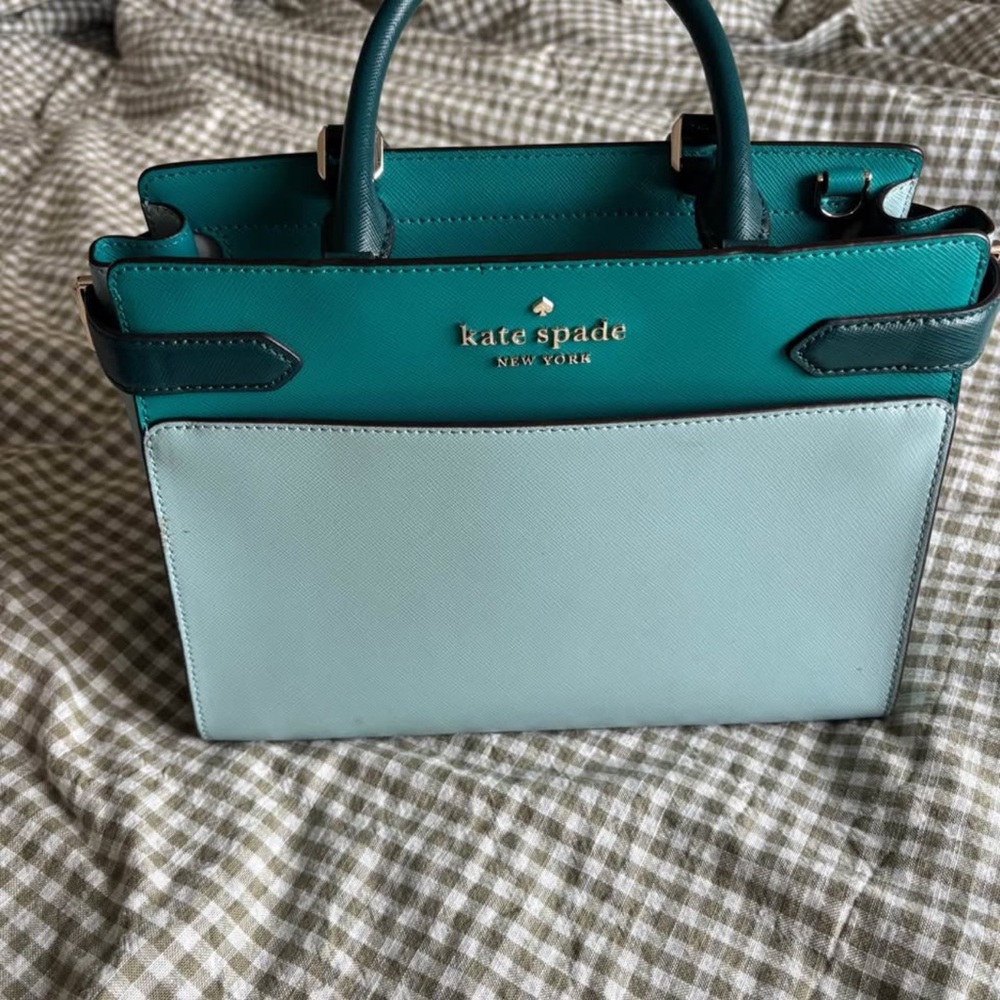 Kate Spade New York Staci Small Saffiano Leather Satchel Bag Frosted Spearmint